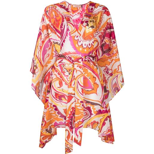 TWINSET abito a fiori con cintura - rosa