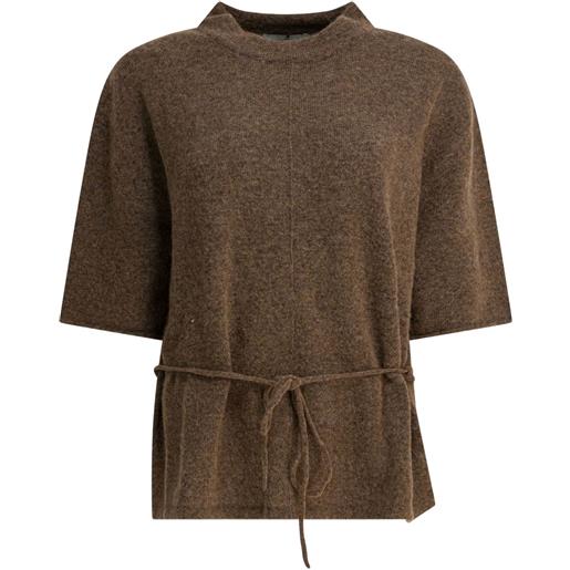 UMARMUNG top in maglia con cintura - marrone