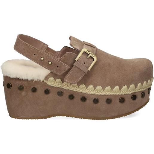 Mou mules con decorazione borchie 67mm - toni neutri