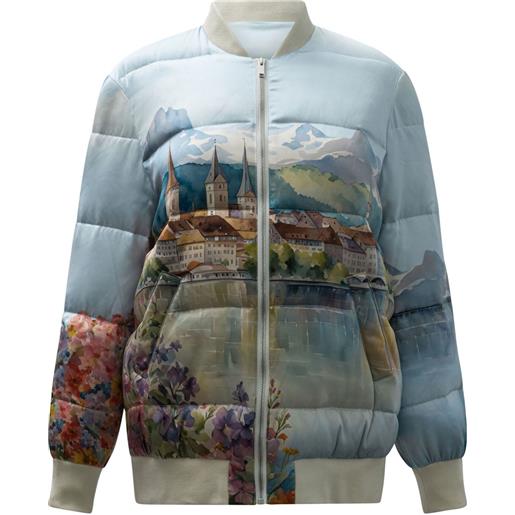 SLEEP NO MORE piumino con stampa grafica - blu