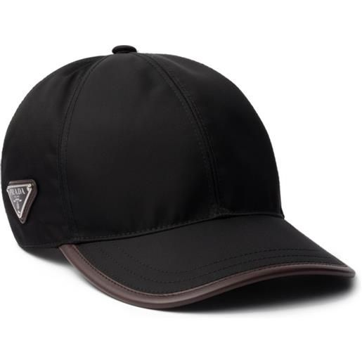 Prada enamelled-logo baseball cap hat - nero