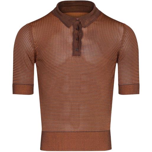 Maison Margiela polo a righe - marrone