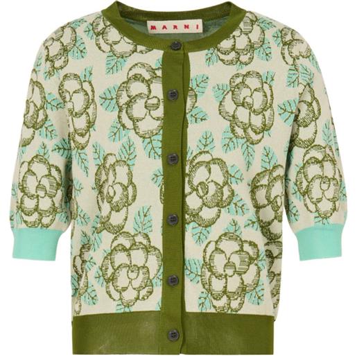 Marni cardigan con dettaglio a fiori - toni neutri