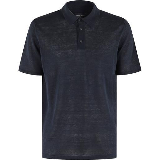 Roberto Collina polo in lino e cotone - blu
