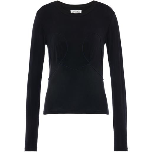 Maison Margiela t-shirt con cuciture - nero