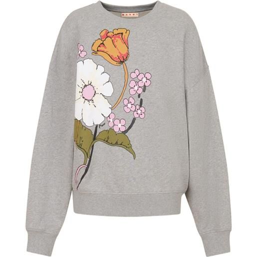 Marni felpa a fiori - grigio