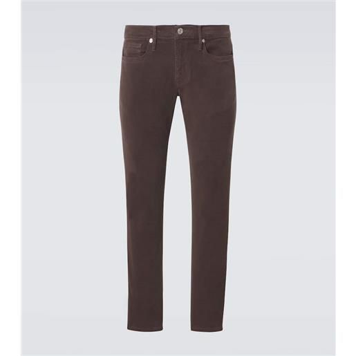 Frame pantaloni slim in twill a vita media