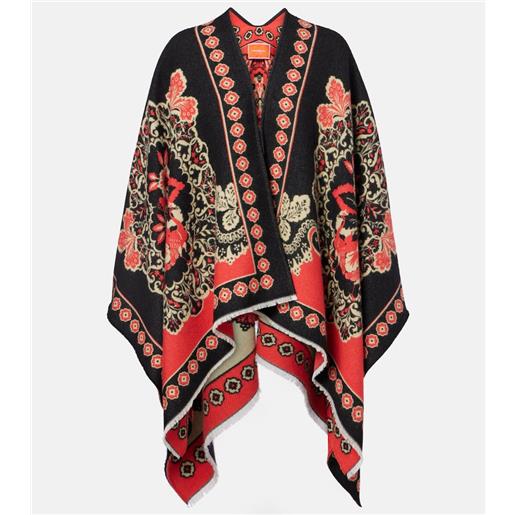 La DoubleJ poncho soul in lana e seta con stampa