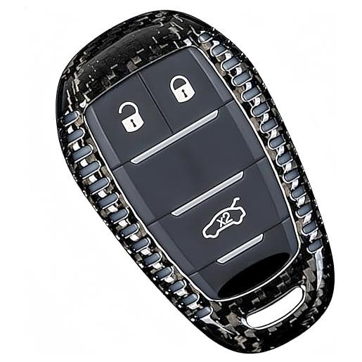 M.JVisun genuino fibra di carbonio custodie per chiavi auto per alfa romeo giulia stelvio 4c spider 2017-2023 cover chiavi guscio chiave - nero