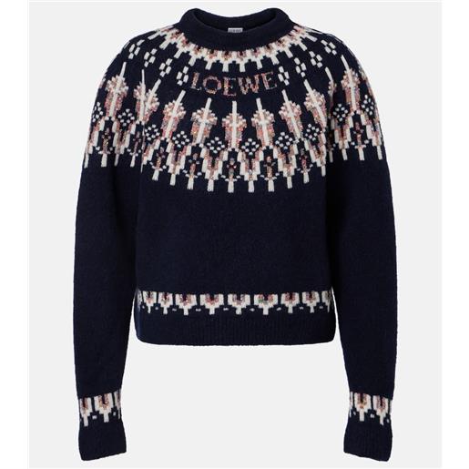 Loewe pullover fair isle in jacquard di misto lana