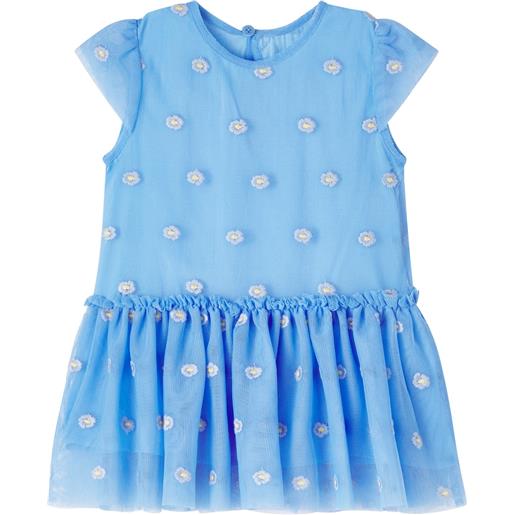Stella McCartney Kids baby - abito flower in tulle con ricamo
