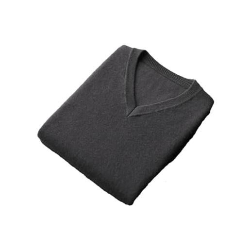 Wvapzxx gilet da uomo in cashmere per l'inverno con scollo a v senza maniche pullover maglione maglia gilet, grigio scuro9, 3xl