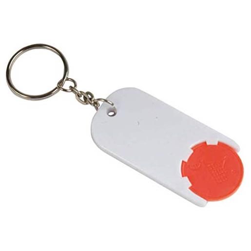 Generico 50 pezzi portachiavi con gettone in plastica per carrello della spesa 6 colori (rosso)