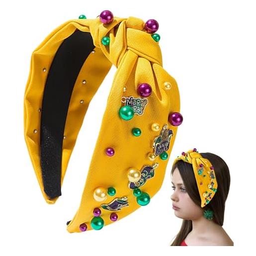 Generic per capelli mardi gras, fasce per capelli mardi gras per donna - fasce larghe da donna moda | fascia per capelli ingioiellata di carnevale con strass, colori diversi per la festa della mamma