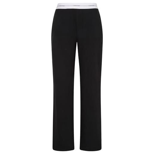 Calvin Klein donna pantaloni pigiama logo jersey con fascia con logo, nero (black), l