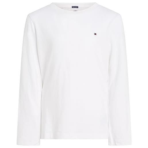 Tommy Hilfiger bambino maglietta maniche lunghe basic, bianco (bright white), 5 anni