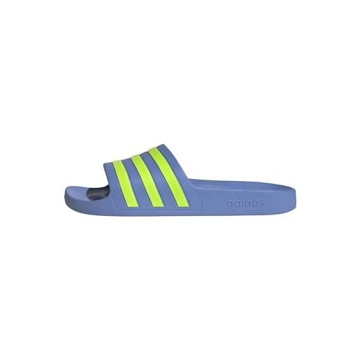 adidas adilette aqua slides, infradito unisex - adulto, fusion blue lemon glossy blue fusion, 40/41 eu