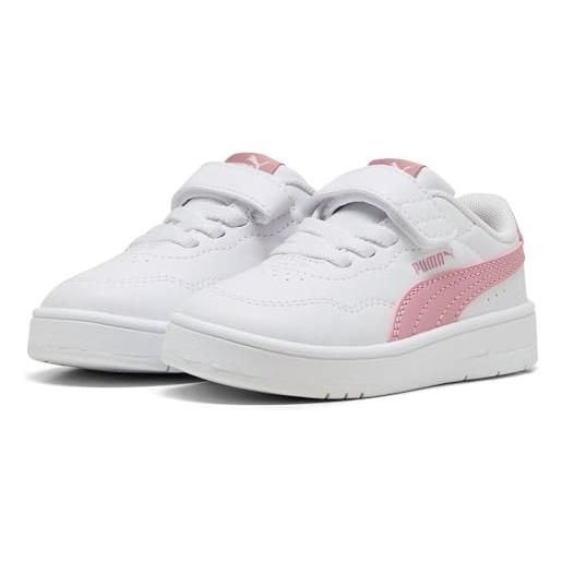 PUMA court lally ac+ inf, sneaker bimba 0-24, white-poised pink, 26 eu