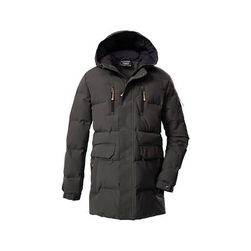 Killtec bambini e ragazzi parka outdoor/parka trapuntato/parka funzionale in piuma d'oca con cappuccio kow 238 bys qltd prk, dunkelstein, 164, 43596-000