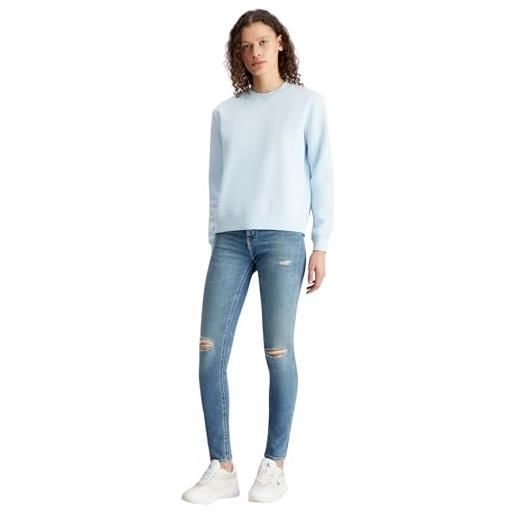 Calvin Klein jeans felpa pullover donna, blu ricordo, s