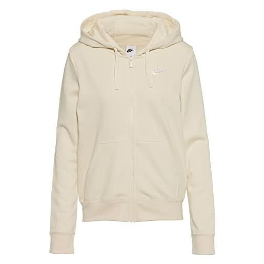 NIKE dq5471-113 w nsw club flc fz hoodie std maglia lunga donna latte di cocco e nero taglia l