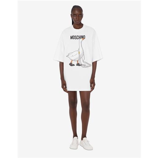 Moschino - abito in cotone pesante goose - bianco