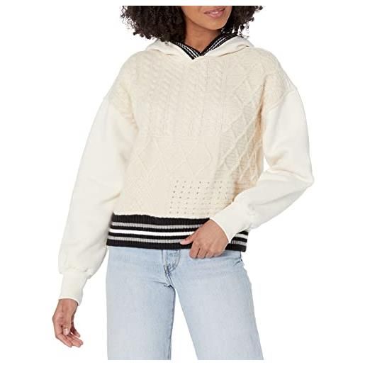 Desigual sweat_zia 1001 raw maglione, bianco, xl donna