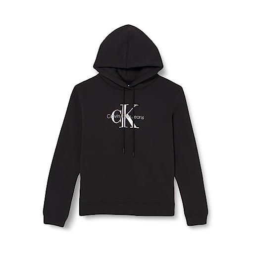 Calvin Klein jeans plus archival monologo hoodie j20j222407 felpe con cappuccio, nero (ck black), xl donna