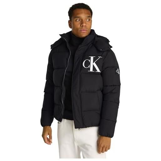 Calvin Klein uomo piumino essentials con cappuccio, nero (ck black), xxs