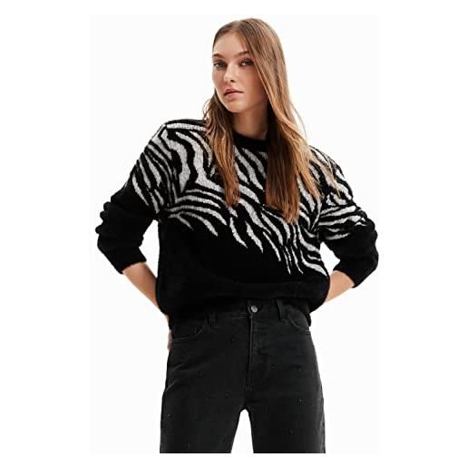 Desigual jers_flowze 2000 black felpa, nero, xl donna