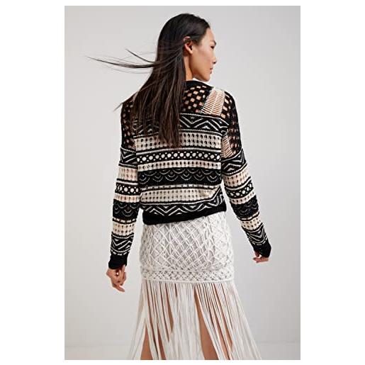 Desigual jers_stripes felpa, nero, s donna