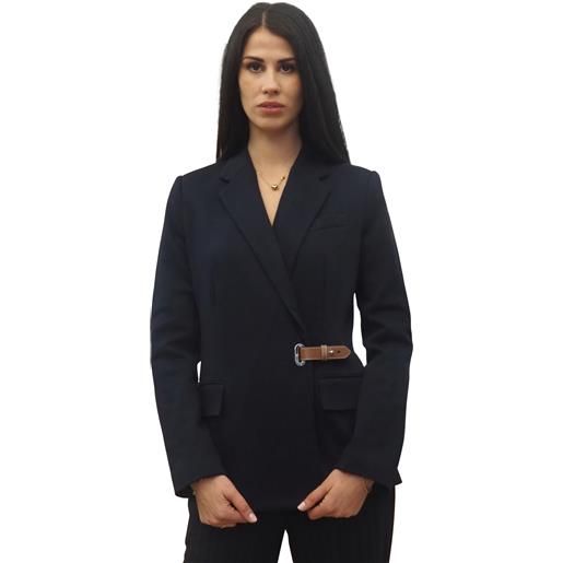 Blazer blu in jacquard da donna