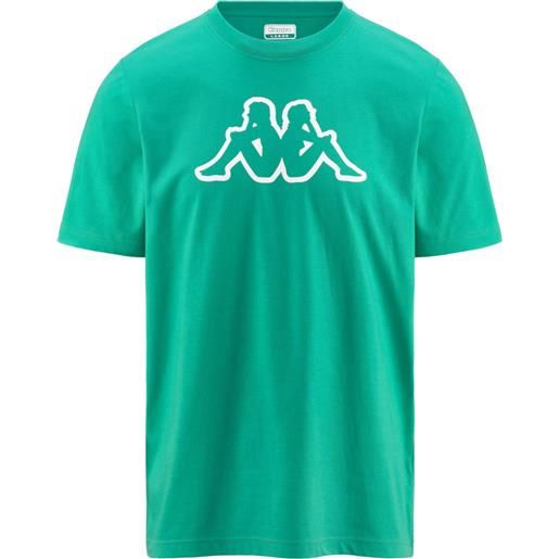 T-shirt maglia maglietta uomo kappa verde logo cromen cotone