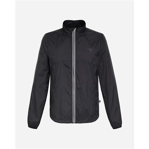 Diadora giacca anti vento pioggia running uomo Diadora packable wind jacket nero