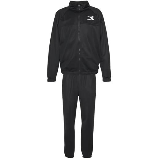 Diadora tuta intera completa uomo Diadora fz core total black con tasche poliestere