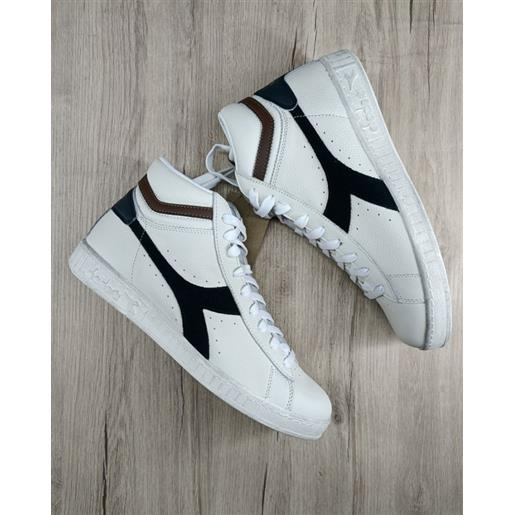 Diadora scarpe sneakers uomo Diadora t2 game l high waxed nero scarabeo vera pelle