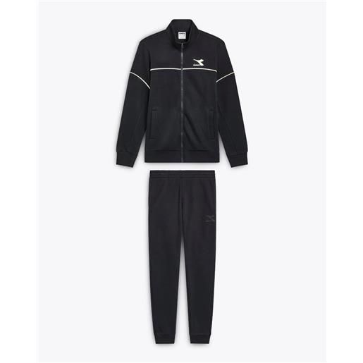 Diadora tuta intera completa uomo Diadora fz core basic nero cotone felpato