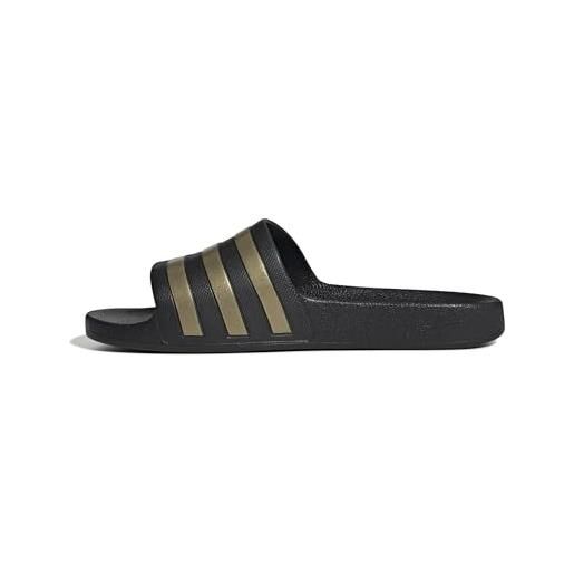 adidas adilette aqua slides, infradito unisex - adulto, core black gold metallic core black, 42 eu