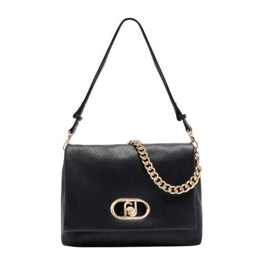 Liu Jo la puffy grande borsa nera con logo metallico