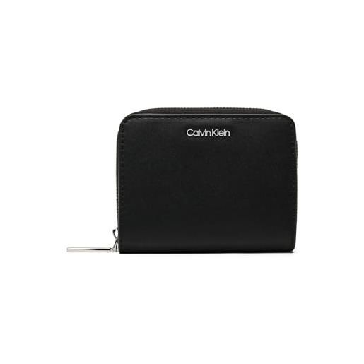 Calvin Klein portafogli da donna ck must md zip around w/flap lv04f1029g, taglia unica, nero (nero), taglia unica