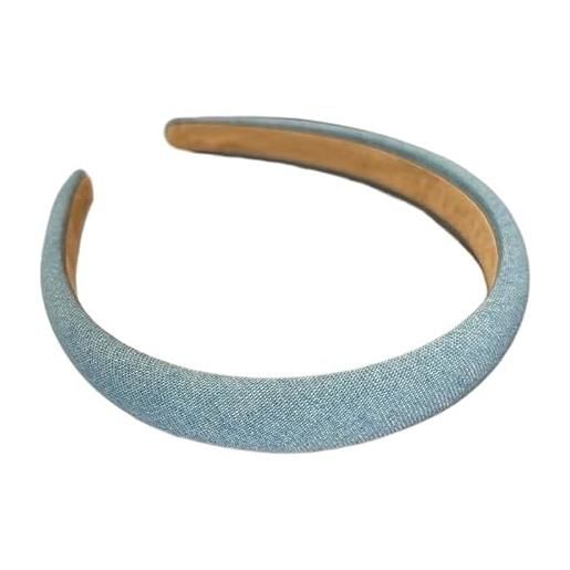 Wambere fascia per capelli in tessuto jeans, larghezza 2 cm, accessorio per capelli, accessorio per capelli, accessorio per capelli, fascia intrecciata, fascia vintage, fascia antiscivolo, azzurra