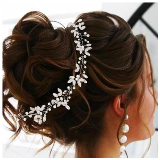 Unicra - fascia per capelli da sposa, con cristalli argentati, per donne e ragazze