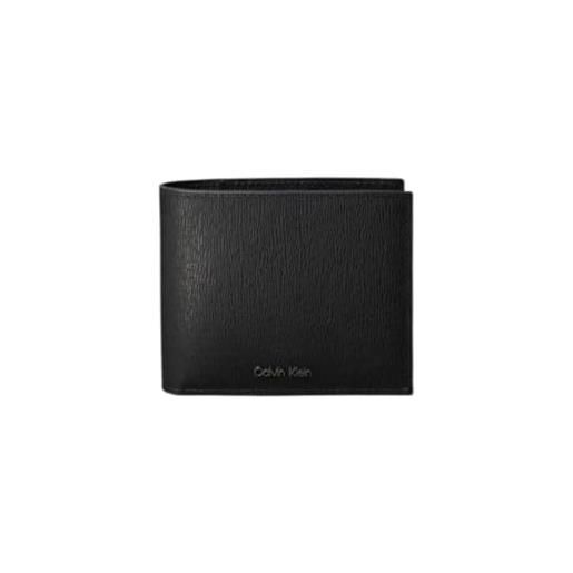 Calvin Klein saffiano ew billfold w/coin lv04d1072g, portafogli uomo, black (black), taglia unica