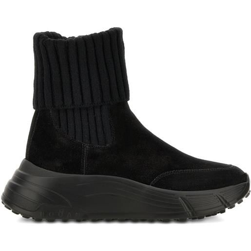 Hogan 65mm h669 ribbed chelsea boots - nero