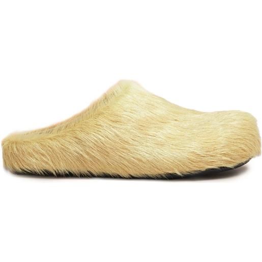 Marni fussbett calf-hair clogs - giallo