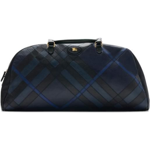 Burberry borsone a quadri - blu