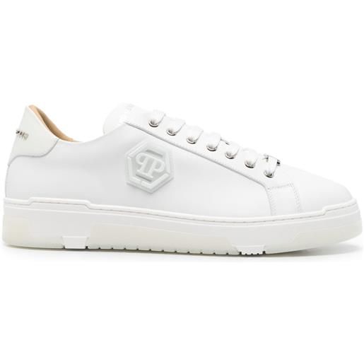 Philipp Plein sneakers con logo esagonale - bianco
