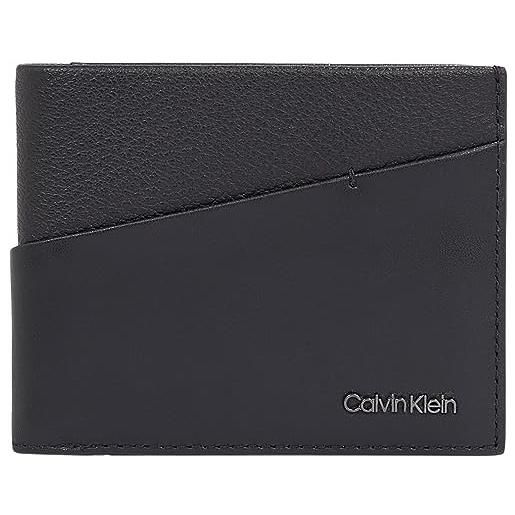 Calvin Klein ck diagonal bifold 6cc w/bill k50k510595, uomo, nero (ck black), os