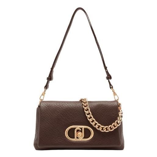 Liu Jo la puffy media borsa marrone con logo metallico