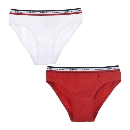 Levi's kids lhg sportswear elastic bikini 4l0177 intimo, bianco, m bambina